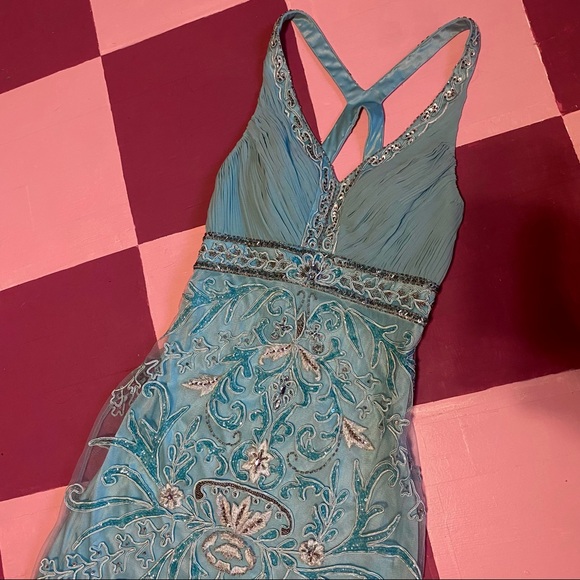 Sue Wong vintage blue beaded dress. - Picture 2 of 4